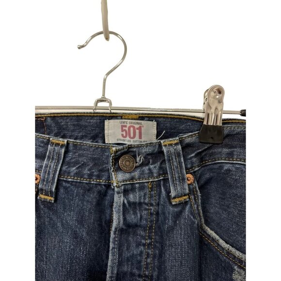 Levi’s Original 501 Straight Leg Button Fly Distressed Denim Jeans Men’s 32x30 - Picture 4 of 6